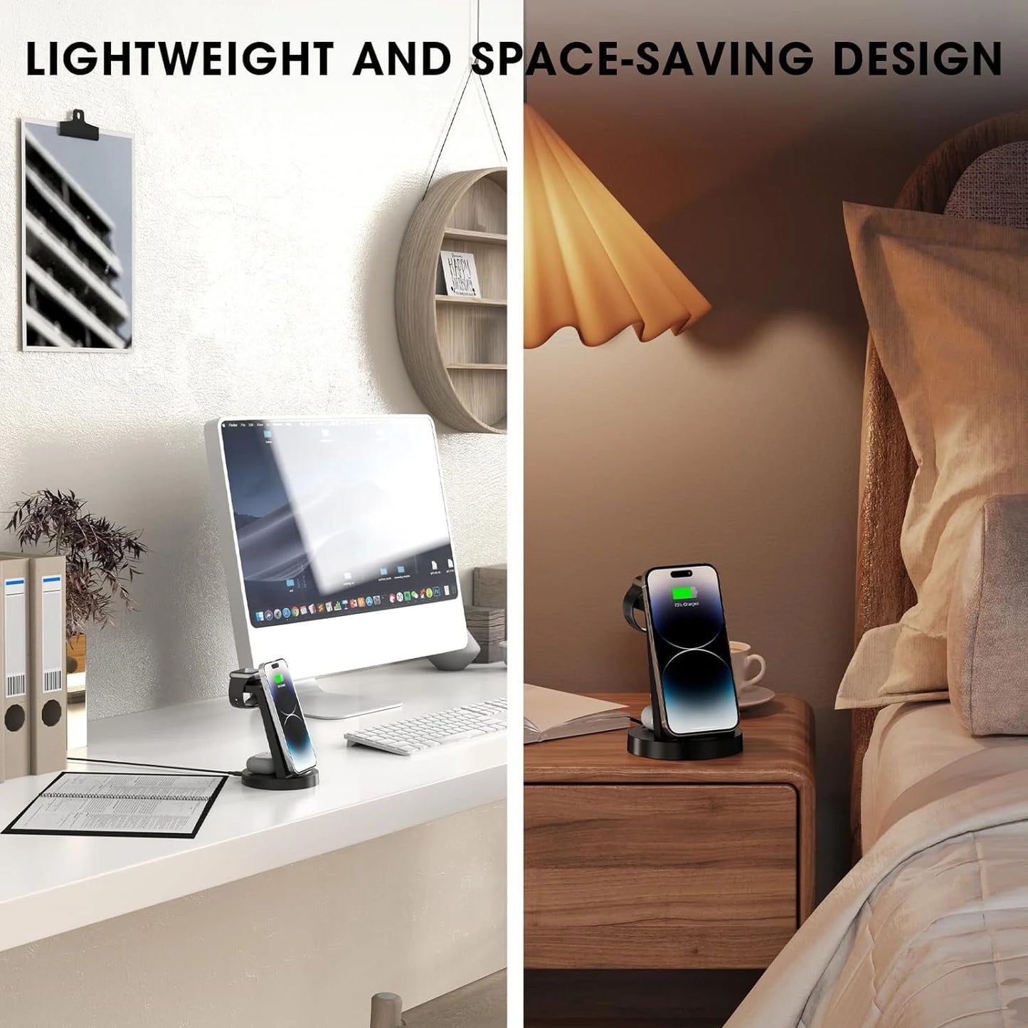 ETEPEHI 3-in-1 Wireless Charging Station - Fast 18W Dock for iPhone 17/16/15/14/13/12/11, Apple Watch & AirPods (4/3/Pro)